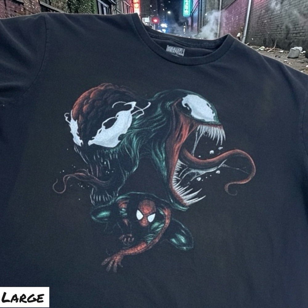 Marvel Spider-Man‎ Venom and Carnage T-Shirt Mens LARGE Black Bad Conscience Tee